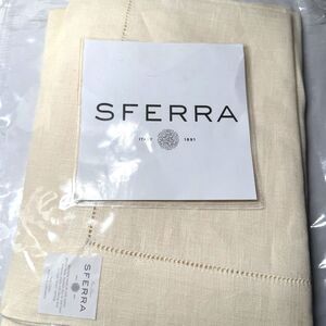 Sferra Festival Placemats Set of 4 14x20 Eggshell 100% Linen Hemstitch